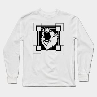 Roaring Bear - Original Logo Banner Sigil - Dark Design for Light Fabrics Long Sleeve T-Shirt